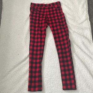 There a size extra large 14-16. There wonderful these also red & black checker.